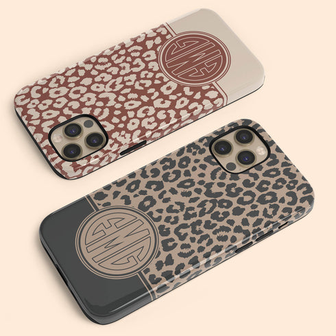 Boho Leopard Personalized Monogram iPhone Case